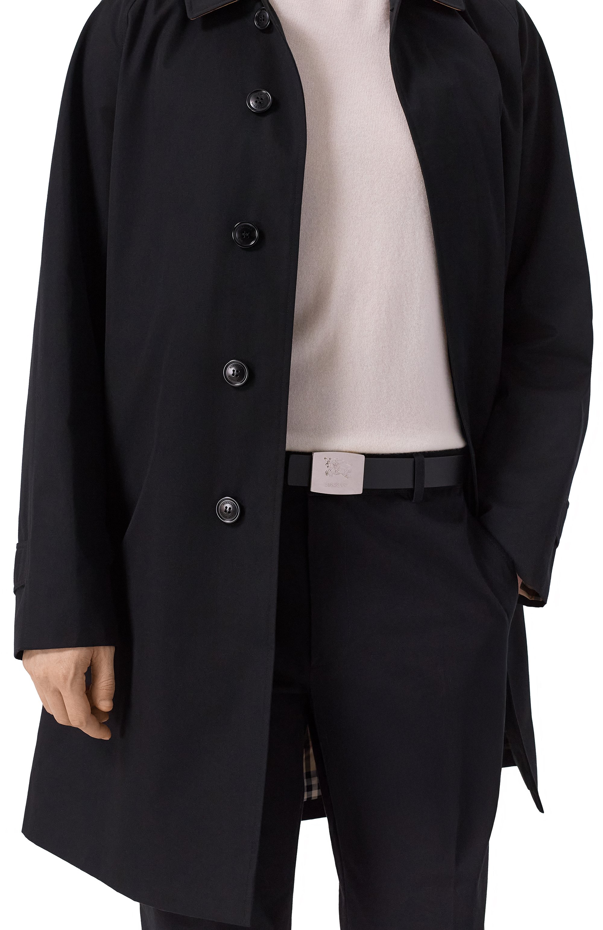 Двусторонний ремень BURBERRY черного цвета по цене 64700 руб., арт. 8112217, фото 2 Двусторонний ремень BURBERRY, арт. 8112217, фото 2