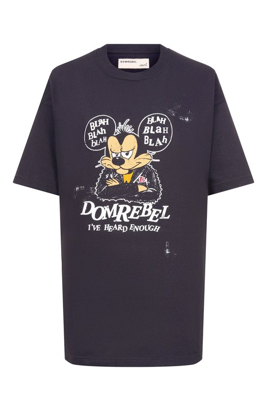 Хлопковая футболка DOMREBEL BLABLA/T-SHIRT Чёрный BLABLA/T-SHIRT