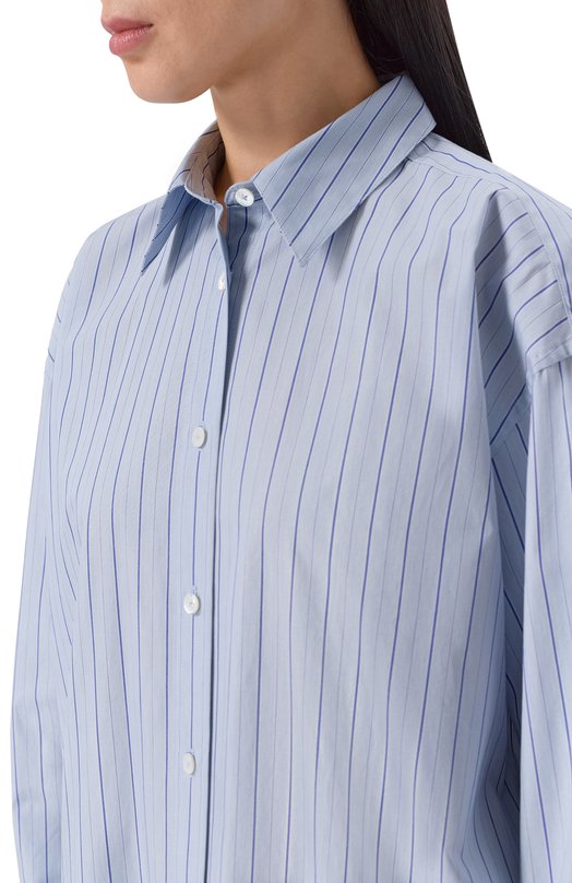 Хлопковая рубашка TOTEME 261-WRT0480-FB0565 Голубой  261-WRT0480-FB0565 Фото 5