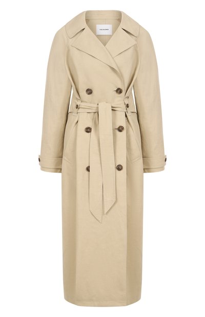 Женский тренч из хлопка и льна YVES SALOMON, арт. 25EYM03515C0LI/A2235