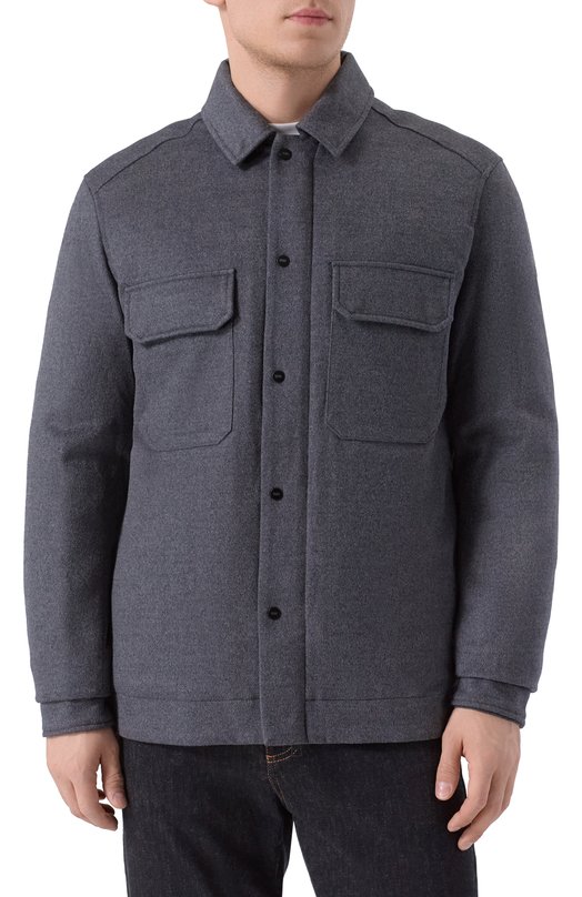 Куртка-рубашка из шерсти и вискозы Duno AMLET/PRAT0 Серый  AMLET/PRAT0 Фото 3