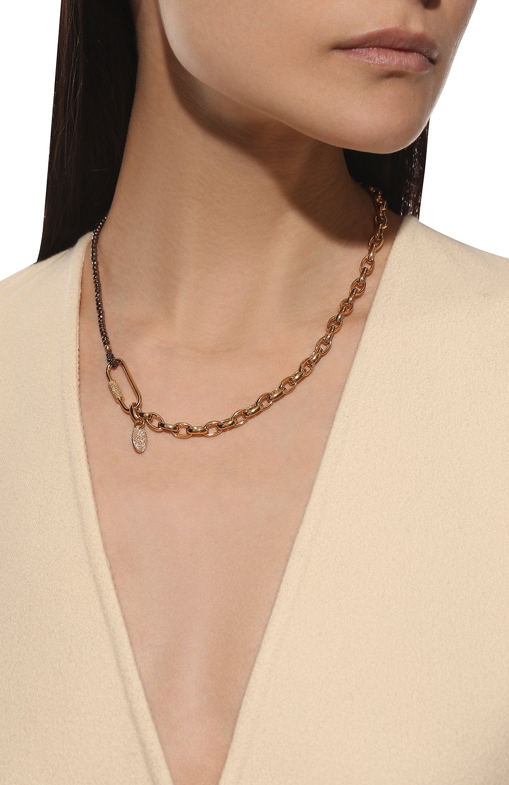 Колье BRUNELLO CUCINELLI золотого цвета по цене 140500 руб., арт. MC0W9LB61/M, фото 2 Колье BRUNELLO CUCINELLI, арт. MC0W9LB61/M, фото 2