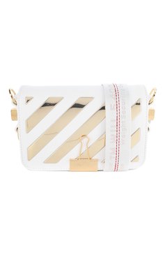 Женская сумка flap OFF-WHITE белого цвета, арт. 0WNA038S20LEA0030176 | Фото 5 (Сумки-технические: Сумки через плечо; Материал: Натуральная кожа; Материал сплава: Проставлено; Размер: mini; Ремень/цепочка: На ремешке; Драгоценные камни: Проставлено)