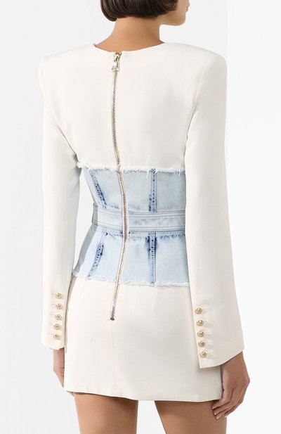 Платье BALMAIN голубого цвета по цене 226500 руб., арт. TF16253/D016, фото 4 Платье BALMAIN, арт. TF16253/D016, фото 4