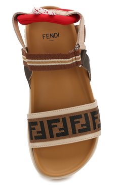 Мужского текстильные сандалии FENDI бежевого цвета, арт. JMR315/AAE6/32-39 | Фото 4 (Региональные ограничения белый список (Axapta Mercury): Не проставлено; Нос: Не проставлено)