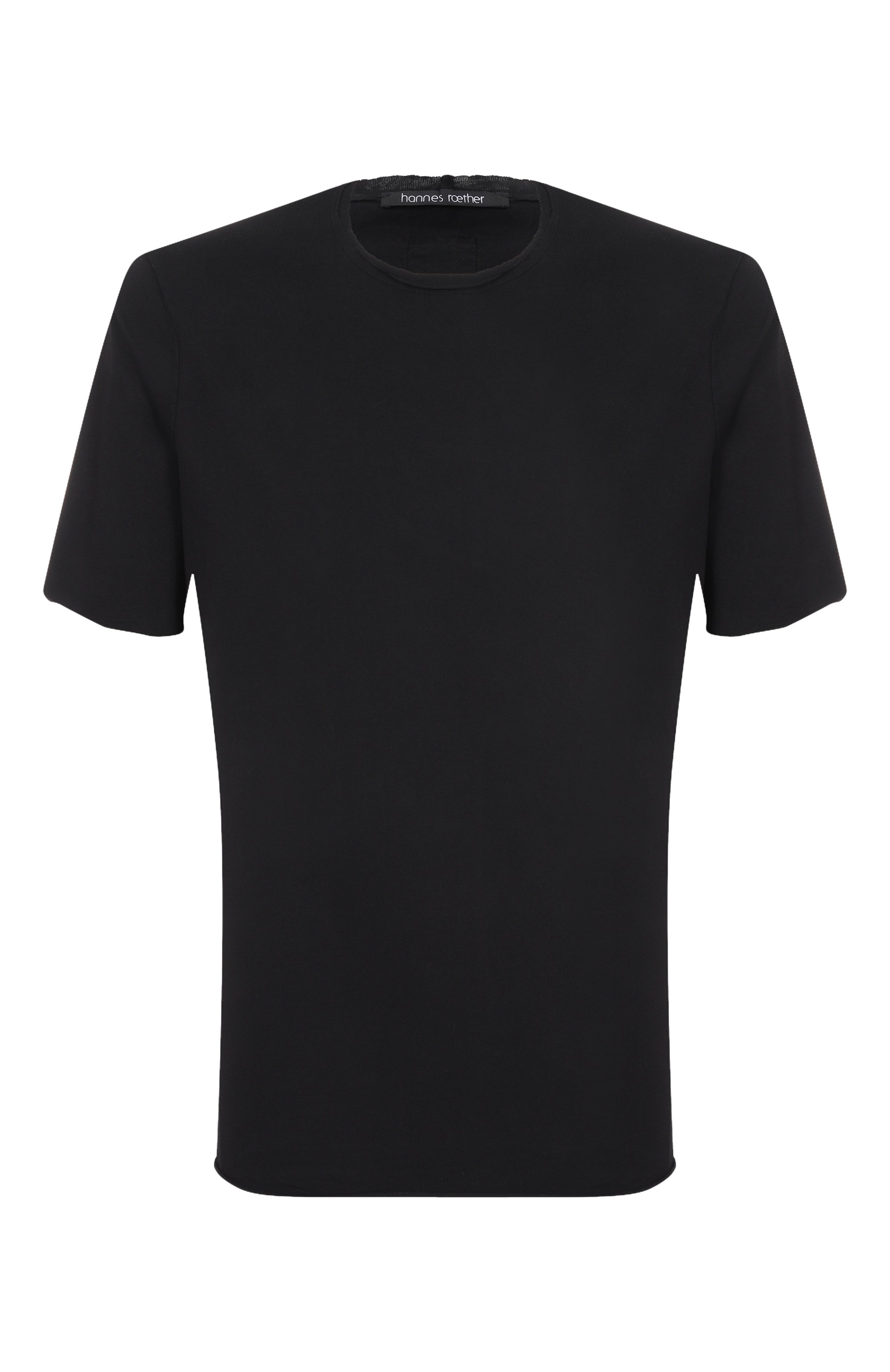 Хлопковая футболка HANNES ROETHER черного цвета по цене 15000 руб., арт. D35DAY.242.213, фото 1 Хлопковая футболка HANNES ROETHER, арт. D35DAY.242.213, фото 1