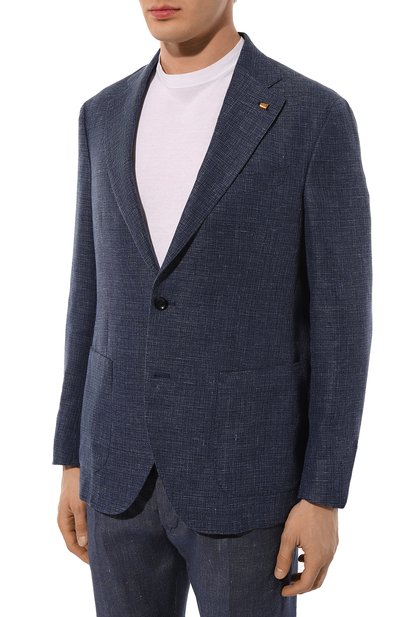 Пиджак из шерсти и льна SARTORIA LATORRE синего цвета по цене 84300 руб., арт. EF74/UF1253, фото 5 Пиджак из шерсти и льна SARTORIA LATORRE, арт. EF74/UF1253, фото 5