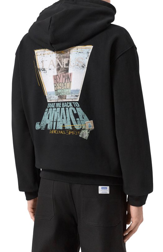 Хлопковое худи Laneus S6LAMAHS198 Чёрный  S6LAMAHS198 Фото 4