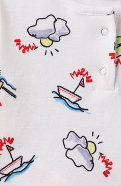 Детский комплект из футболки и шорт MARNI белого цвета, арт. M01442/M00UK | Фото 6 (Нос: Не проставлено; Материал сплава: Проставлено; Кросс-КТ НВ: Костюм; Материал внешний: Хлопок; Ростовка одежда: 3 мес | 62 см, 9 мес | 74 см, 6 мес | 68 см)