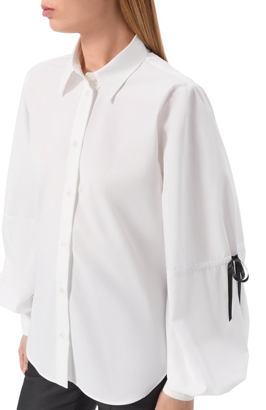 Хлопковая рубашка Nina Ricci 26PCT0005/C00539 Белый  26PCT0005/C00539 Фото 5