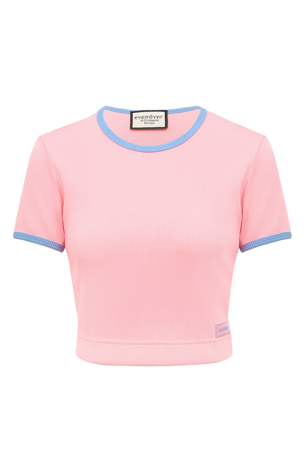 Кроп-топ EVERREVER розового цвета по цене 4990 руб., арт. RE-KTST-P-02, фото 1 Кроп-топ EVERREVER, арт. RE-KTST-P-02, фото 1