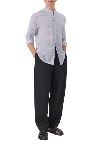 Мужские кожаные шлепанцы GIORGIO ARMANI, арт. GM003255/AF24893