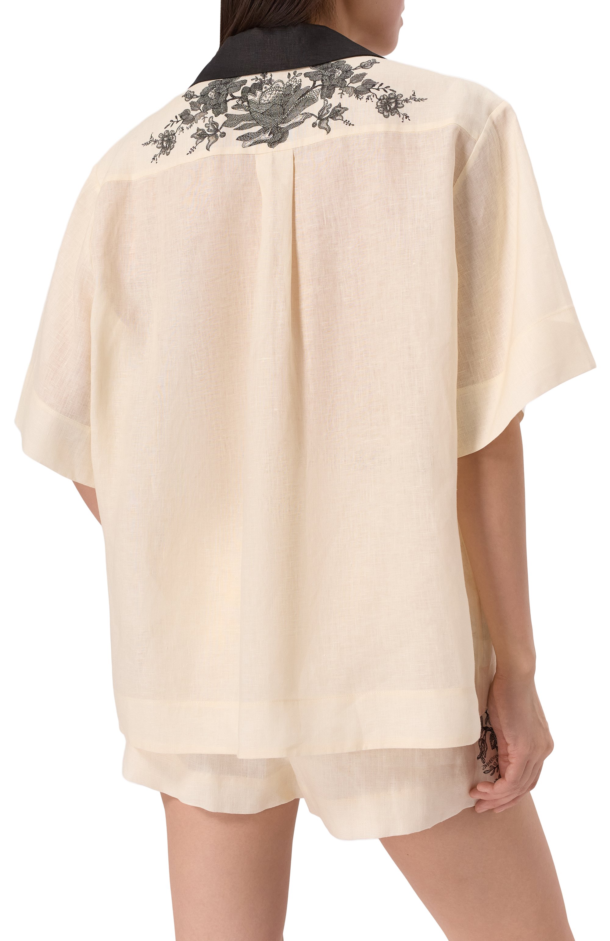 Льняная рубашка ZIMMERMANN кремового цвета по цене 113500 руб., арт. 2594TR25R, фото 4 Льняная рубашка ZIMMERMANN, арт. 2594TR25R, фото 4