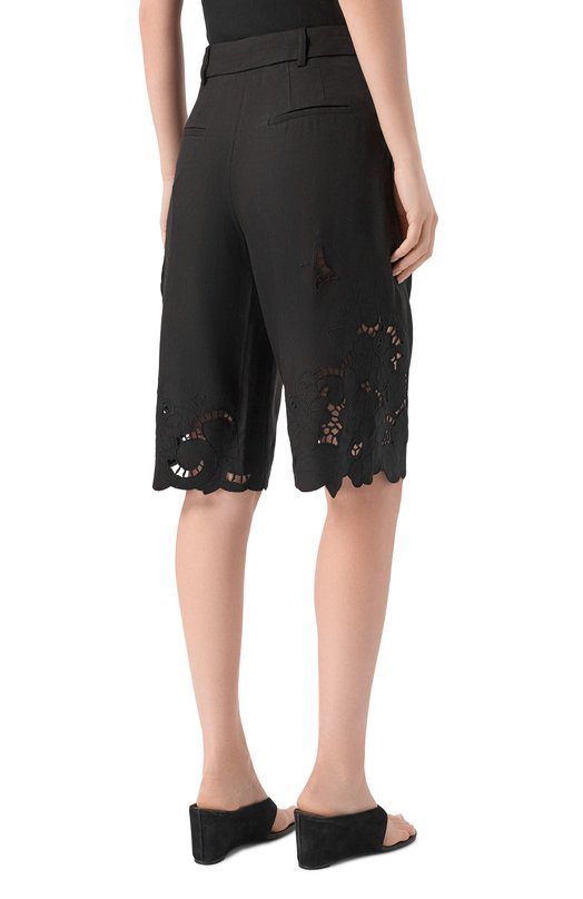 Шорты из вискозы и льна Erika Cavallini P6SL11 Чёрный  P6SL11 Фото 4