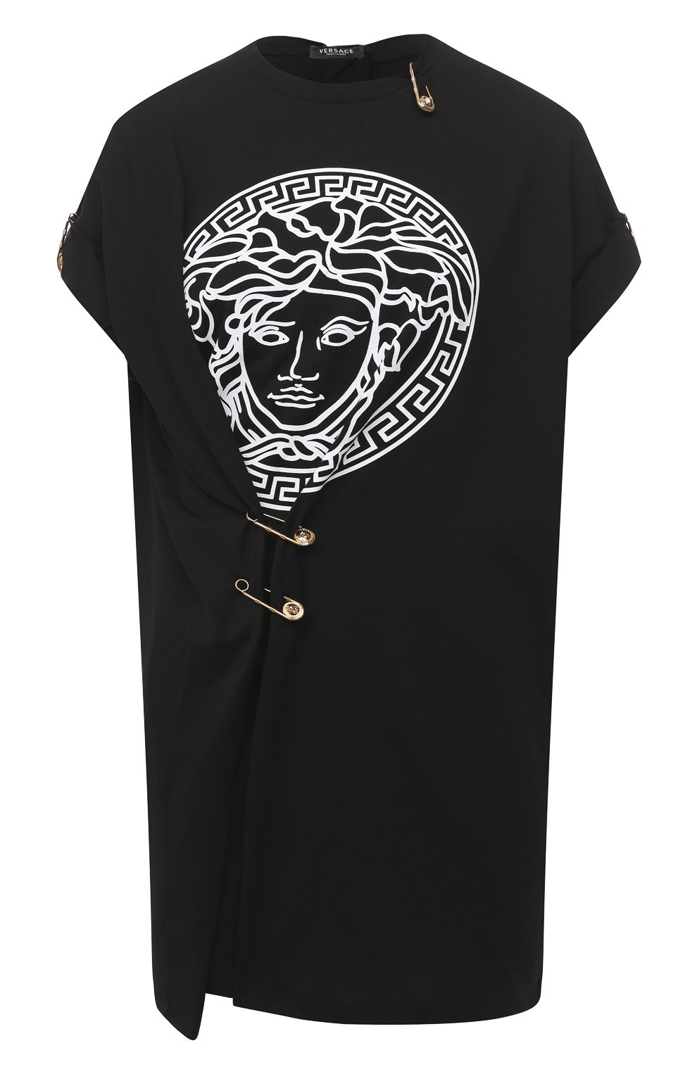 Футболка VERSACE черно-белого цвета по цене 117500 руб., арт. A87453/A228806, фото 1 Футболка VERSACE, арт. A87453/A228806, фото 1