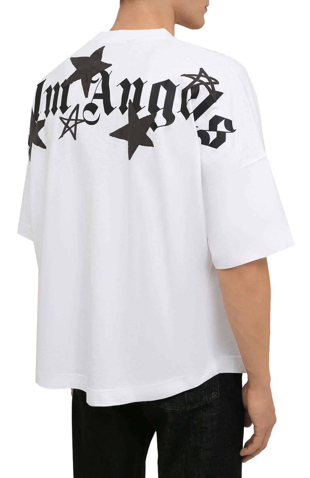 Хлопковая футболка PALM ANGELS белого цвета по цене 26950 руб., арт. PMAA002F21JER0040110, фото 4 Хлопковая футболка PALM ANGELS, арт. PMAA002F21JER0040110, фото 4