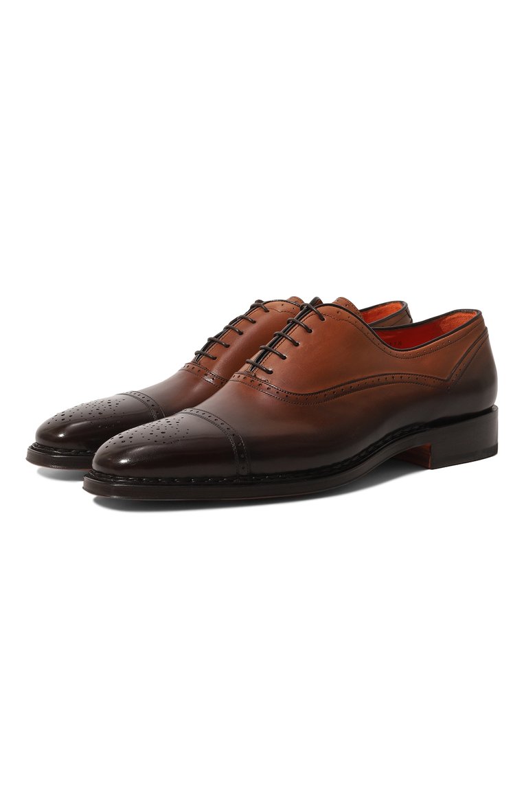 Кожаные оксфорды SANTONI, арт. MCWG18118MB1BSH3, фото 1
