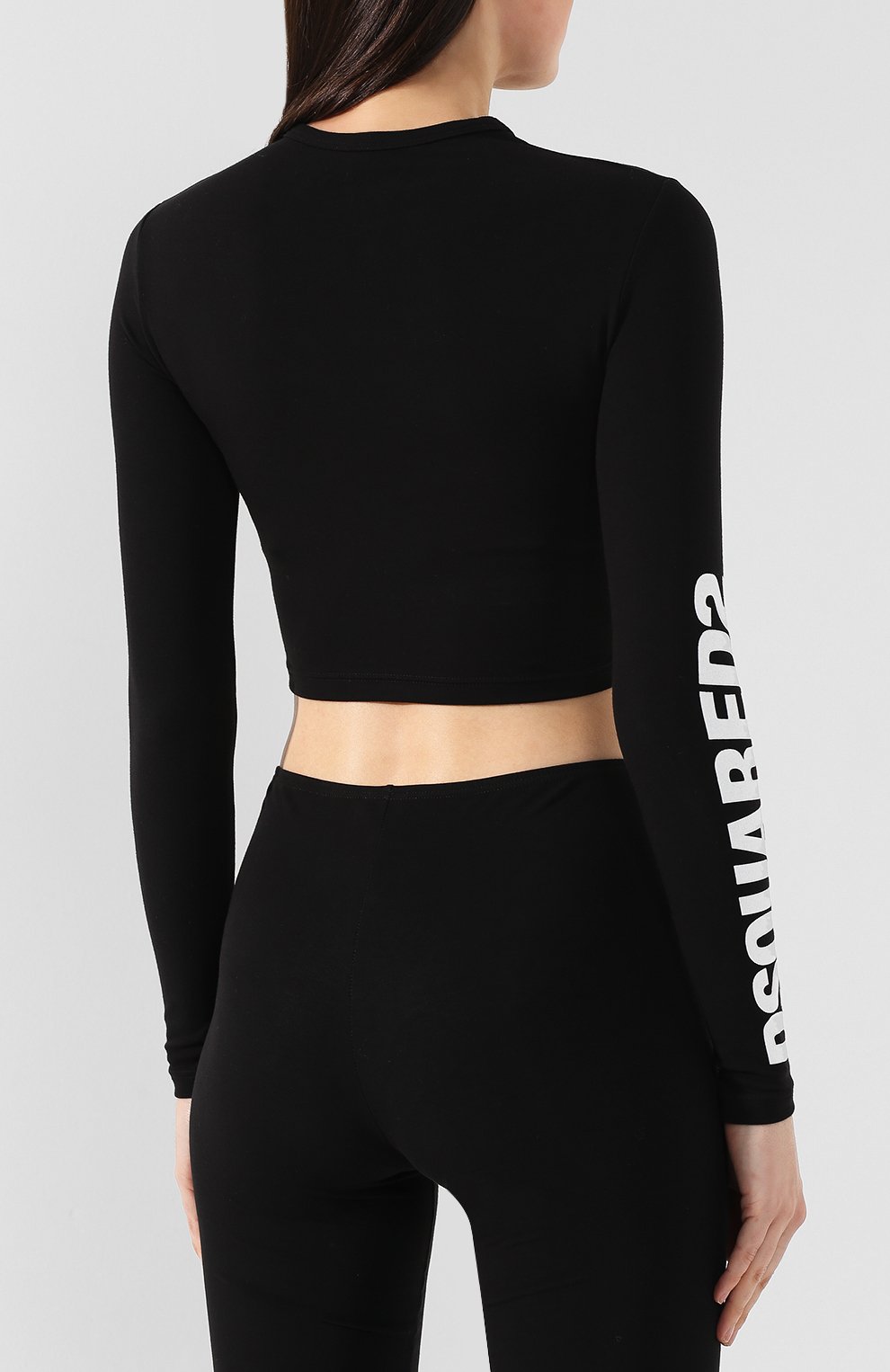 Хлопковый топ DSQUARED2 черного цвета по цене 10300 руб., арт. D8M002520, фото 4 Хлопковый топ DSQUARED2, арт. D8M002520, фото 4