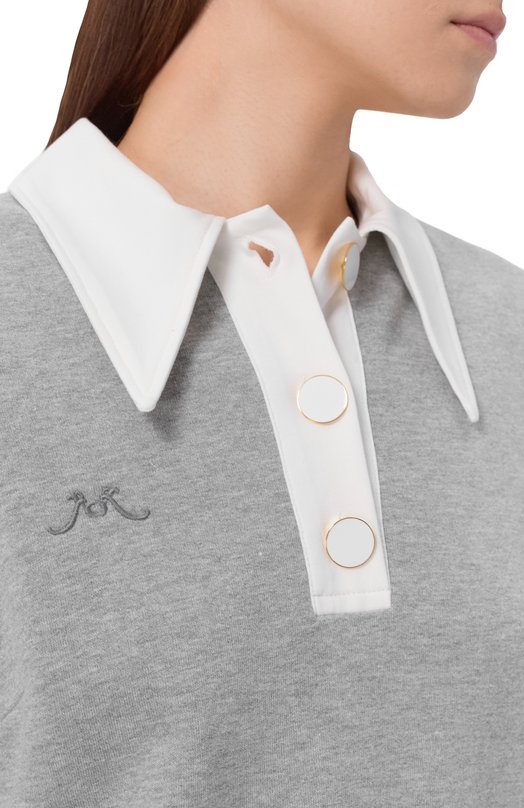 Хлопковое поло ROWEN ROSE RR_J083 Серый  RR_J083 Фото 5