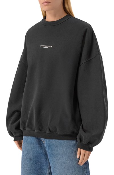 Хлопковый свитшот ALEXANDER WANG темно-серого цвета по цене 59950 руб., арт. UCC4261971, фото 3 Хлопковый свитшот ALEXANDER WANG, арт. UCC4261971, фото 3