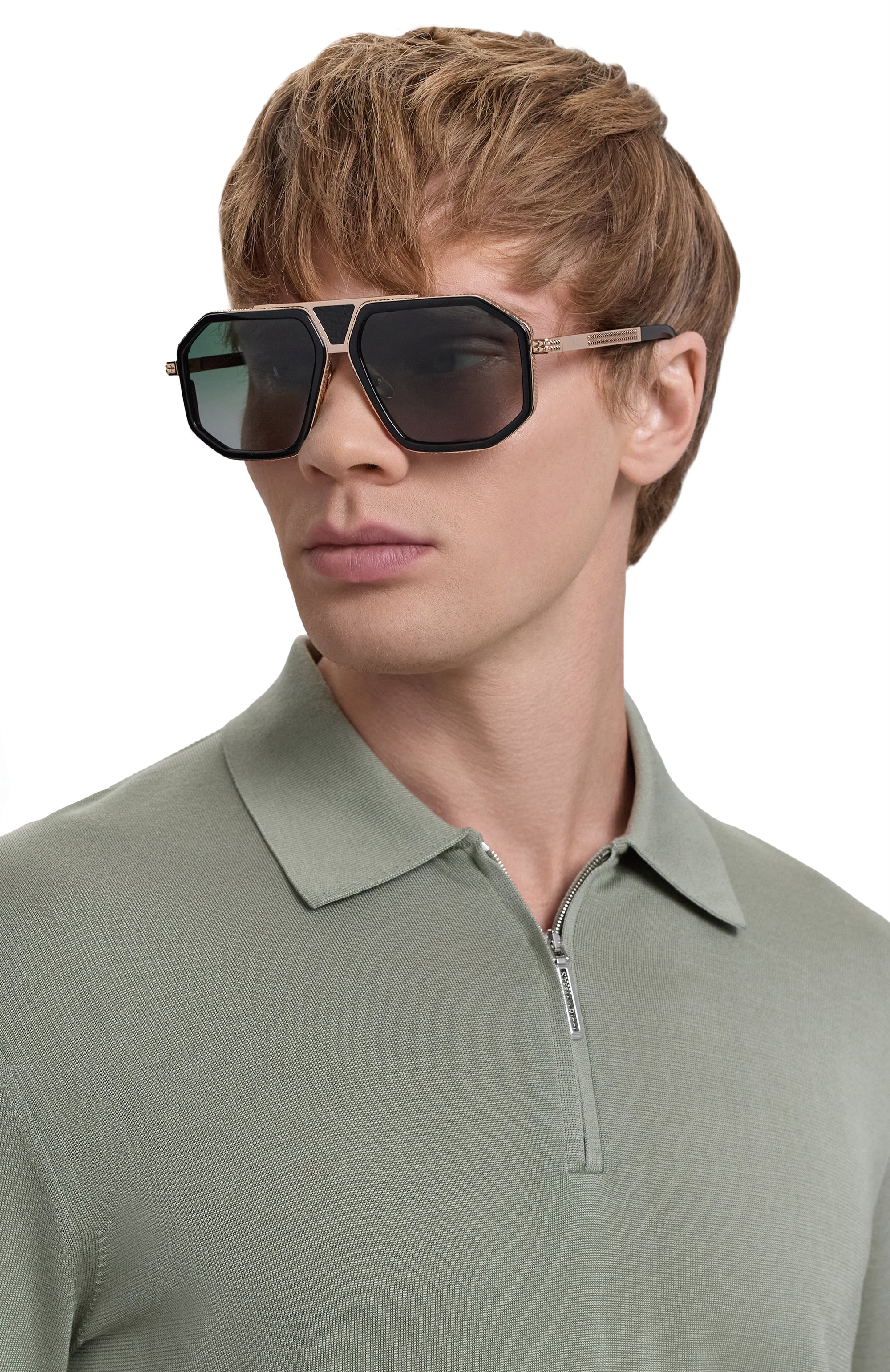 Солнцезащитные очки ZILLI зеленого цвета по цене 86700 руб., арт. ZI-65107 C03, фото 2 Солнцезащитные очки ZILLI, арт. ZI-65107 C03, фото 2