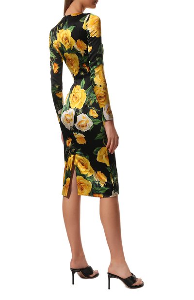 Шелковое платье DOLCE & GABBANA разноцветного цвета по цене 212000 руб., арт. F6ADBT/FSA3B, фото 4 Шелковое платье DOLCE & GABBANA, арт. F6ADBT/FSA3B, фото 4