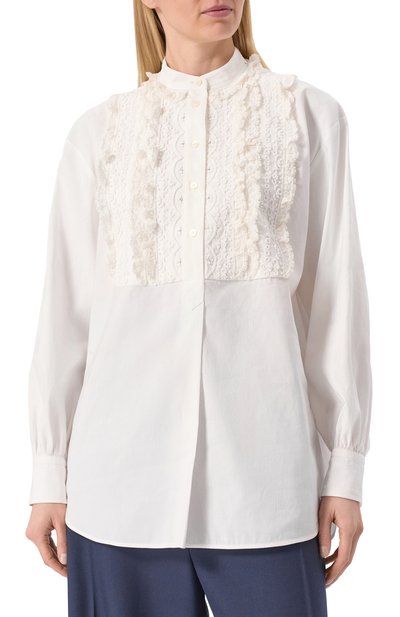 Блузка из хлопка и льна VALENTINO, арт. 6B3AEAB390D, фото 3