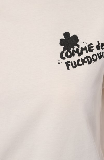 Хлопковая футболка COMME DES FUCKDOWN белого цвета по цене 6995 руб., арт. CFABW01110, фото 5 Хлопковая футболка COMME DES FUCKDOWN, арт. CFABW01110, фото 5