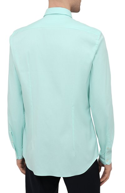 Хлопковая рубашка PRADA зеленого цвета по цене 65000 руб., арт. UCN122-F62-F064W-172, фото 4 Хлопковая рубашка PRADA, арт. UCN122-F62-F064W-172, фото 4