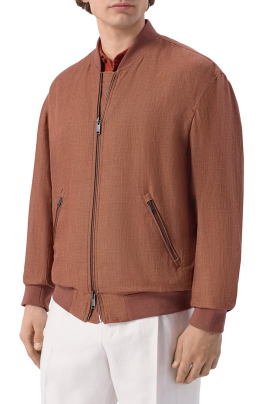 Бомбер изо льна и шерсти MVST M26.2PM.0008/F098 LINEN RAIN SYSTEM (WITH0UT MEMBR Коричневый  M26.2PM.0008/F098 LINEN RAIN SYSTEM (WITH0UT MEMBR Фото 3