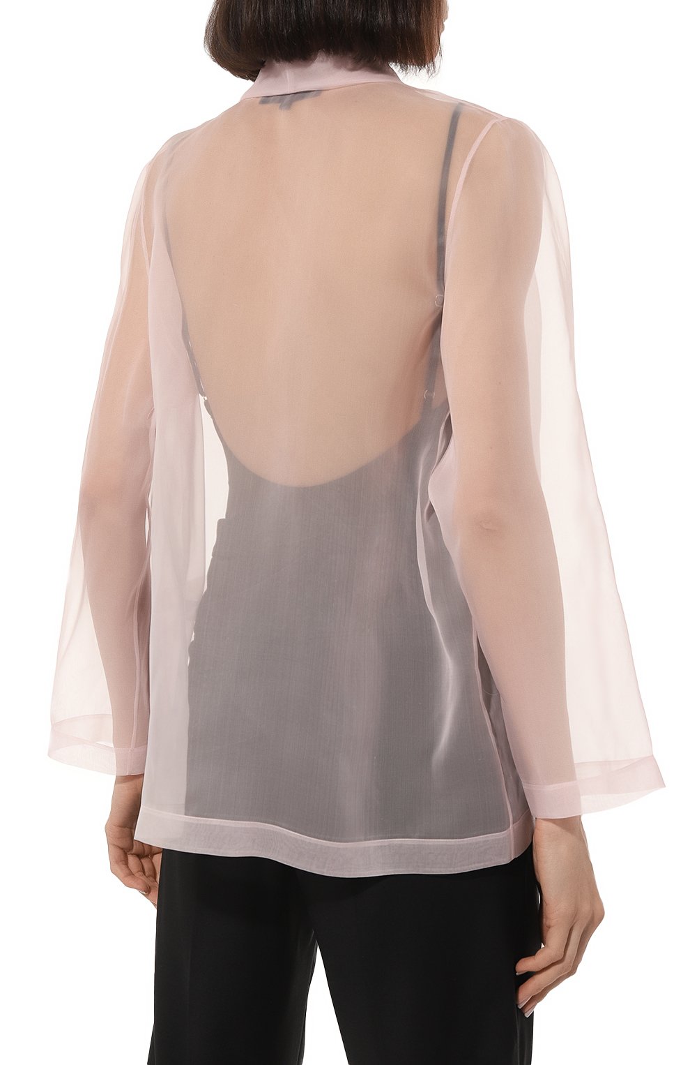 Шелковый жакет TEGIN розового цвета по цене 75600 руб., арт. SJ2387-08, фото 4 Шелковый жакет TEGIN, арт. SJ2387-08, фото 4