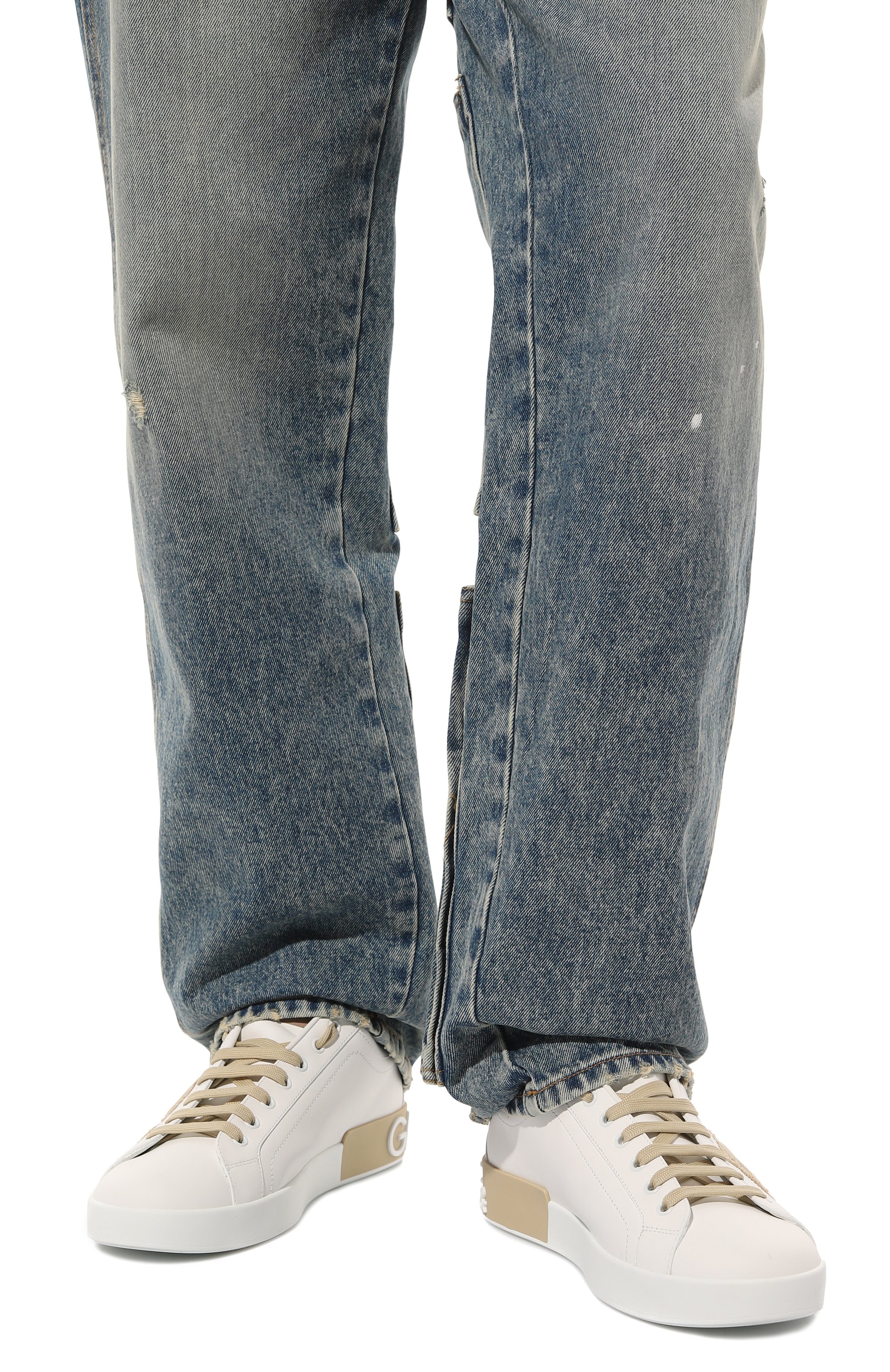 Кожаные кеды portofino DOLCE & GABBANA, арт. CS1772/AT390, фото 3