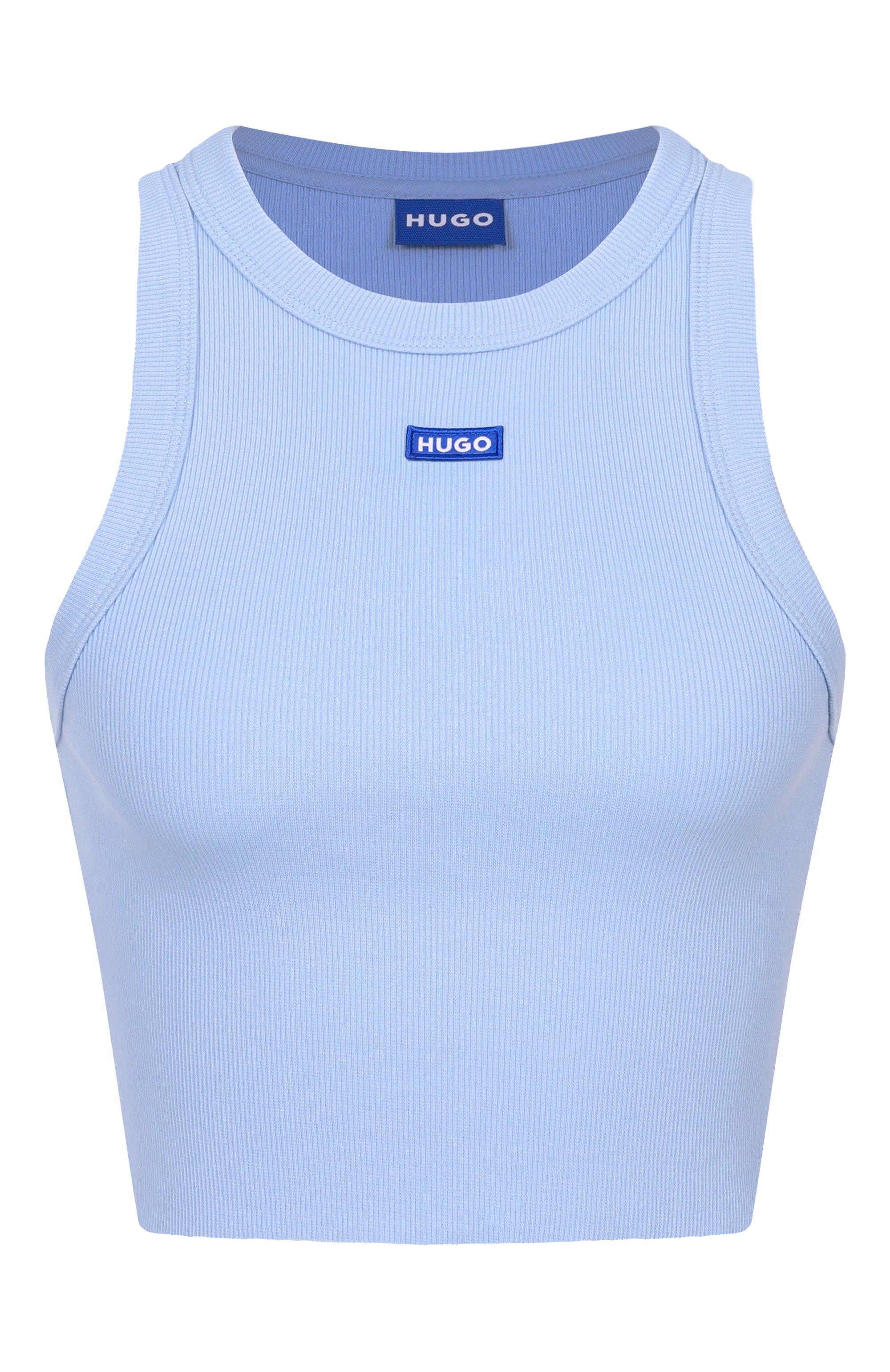 Хлопковая майка HUGO BLUE голубого цвета по цене 5475 руб., арт. 50511450, фото 1 Хлопковая майка HUGO BLUE, арт. 50511450, фото 1