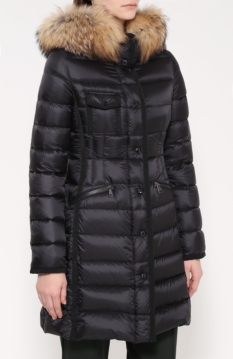 Приталенный стеганый пуховик с меховой отделкой капюшона MONCLER, арт. B2-093-49900-15-53048, фото 3
