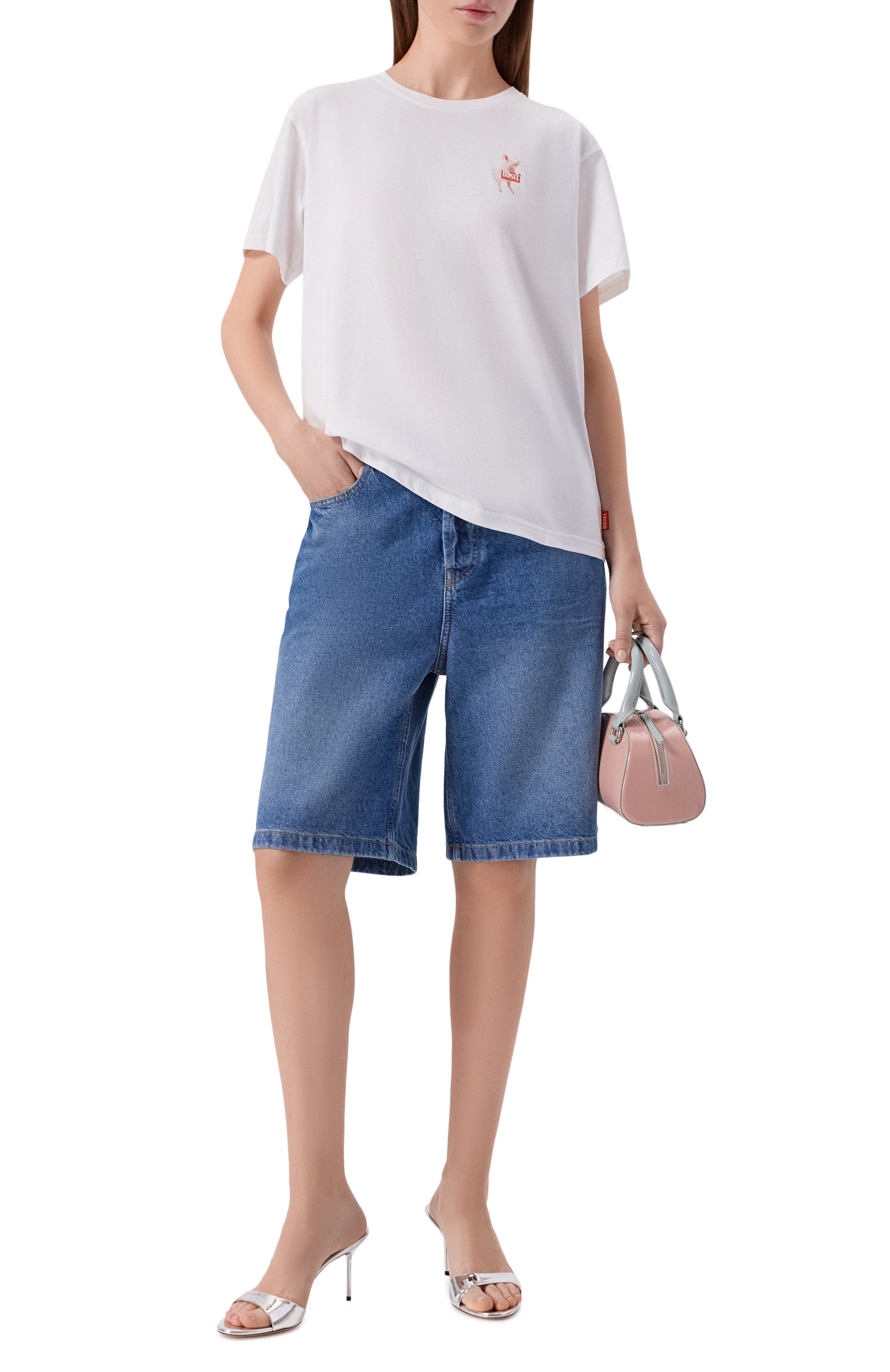 Джинсовые шорты DIESEL синего цвета по цене 18550 руб., арт. A14051/0ADBW, фото 2 Джинсовые шорты DIESEL, арт. A14051/0ADBW, фото 2