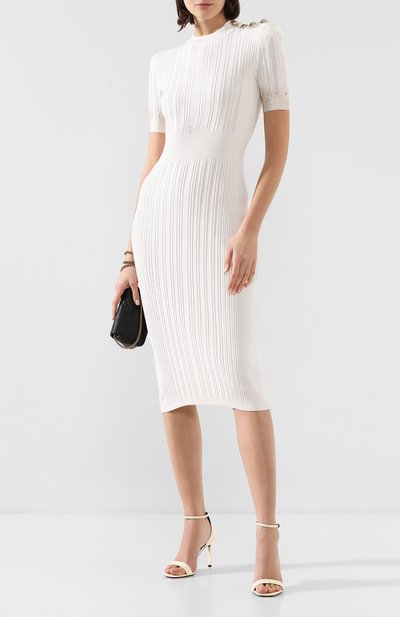 Платье BALMAIN белого цвета по цене 199500 руб., арт. TF16580/K029, фото 2 Платье BALMAIN, арт. TF16580/K029, фото 2