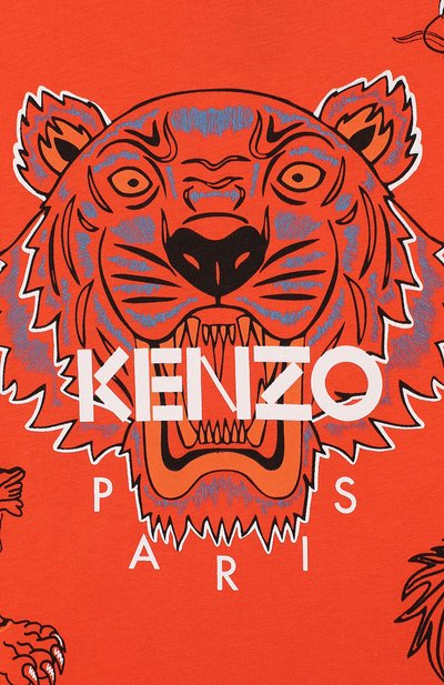 Хлопковый лонгслив KENZO оранжевого цвета по цене 4590 руб., арт. KP10698, фото 3 Хлопковый лонгслив KENZO, арт. KP10698, фото 3