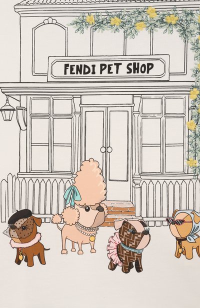 Хлопковая футболка FENDI, арт. JFI417/AY8D/8A-12+, фото 3