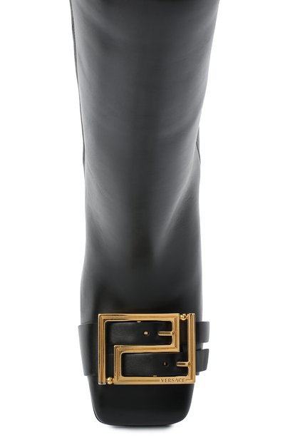 Кожаные ботильоны VERSACE черного цвета по цене 137500 руб., арт. DST434P/DVT2P, фото 5 Кожаные ботильоны VERSACE, арт. DST434P/DVT2P, фото 5