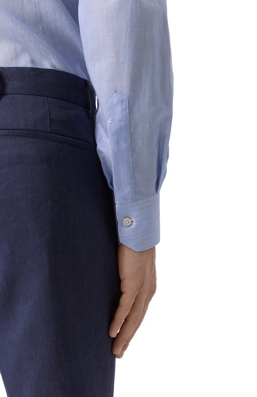 Хлопковая сорочка Kiton UCIH0920402 Голубой  UCIH0920402 Фото 5