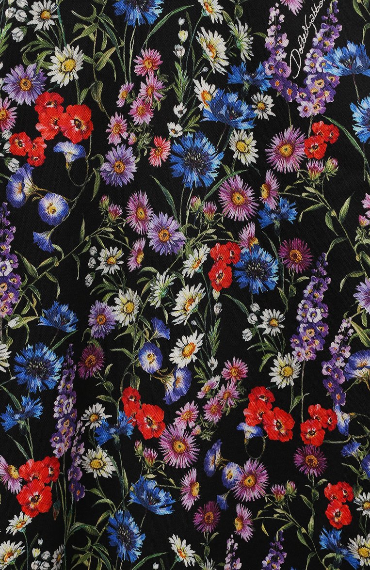 Детское хлопковое платье DOLCE & GABBANA разноцветного цвета, арт. L5JD7L/HS7M0/8-14 | Фото 3 (Материал внешний: Хлопок; Рукава: Длинные; Материал подклада: Хлопок; Девочки Кросс-КТ: Платье-одежда; Случай: Повседневный)