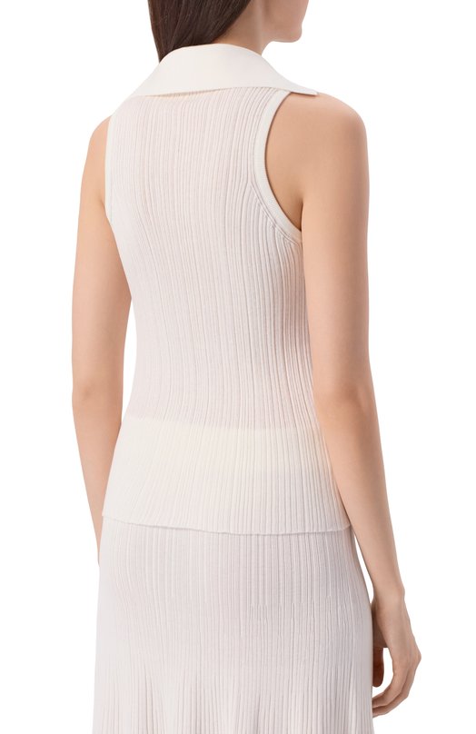 Топ из хлопка и шелка Agnona KT11020E/7Q180PE Белый  KT11020E/7Q180PE Фото 4