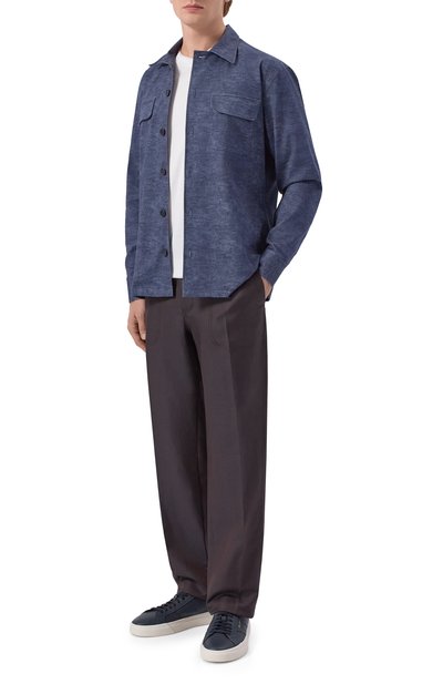 Брюки из шерсти и льна CANALI, арт. U91810/AV05972, фото 2