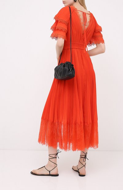 Платье SELF-PORTRAIT оранжевого цвета по цене 39950 руб., арт. PF20-085M, фото 2 Платье SELF-PORTRAIT, арт. PF20-085M, фото 2