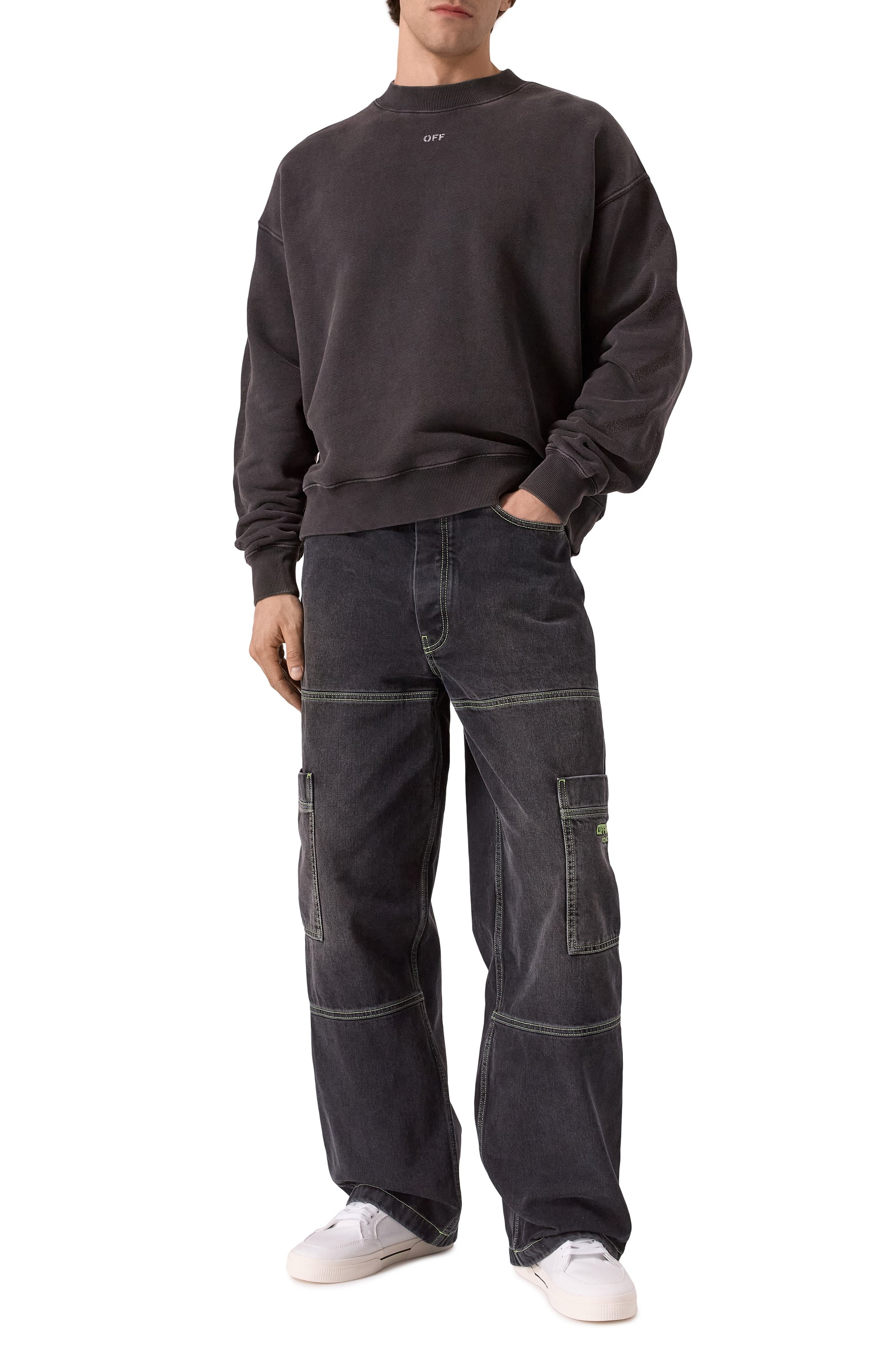 Текстильные кеды new low vulcanized OFF-WHITE, арт. 0MIA293C99FAB002, фото 2