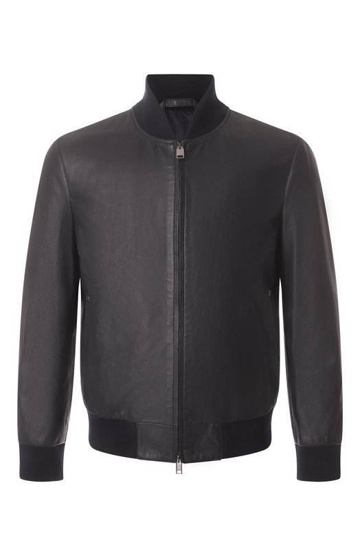 Кожаный бомбер Brioni PLAD0L/0A730 Синий PLAD0L/0A730
