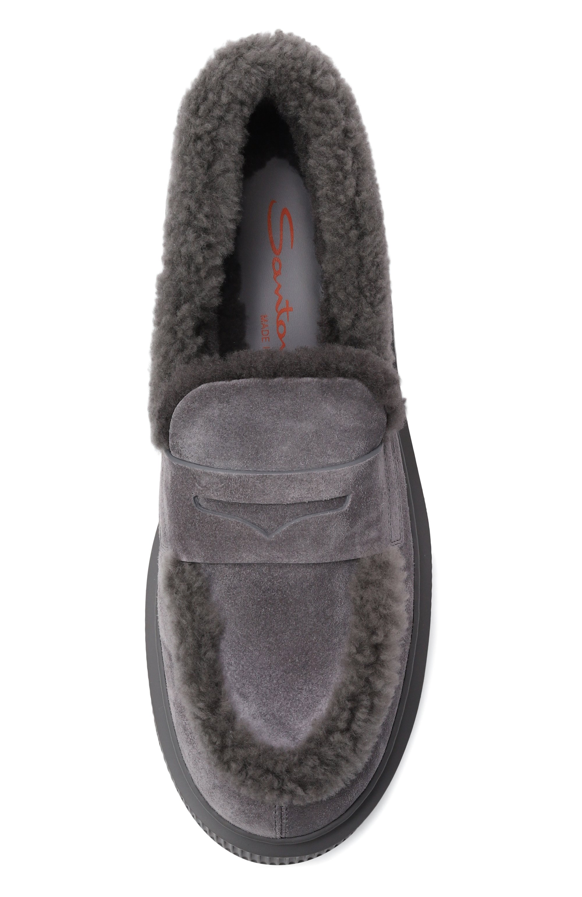 Замшевые пенни-лоферы SANTONI, арт. WUCG71737PLTAYHC, фото 6