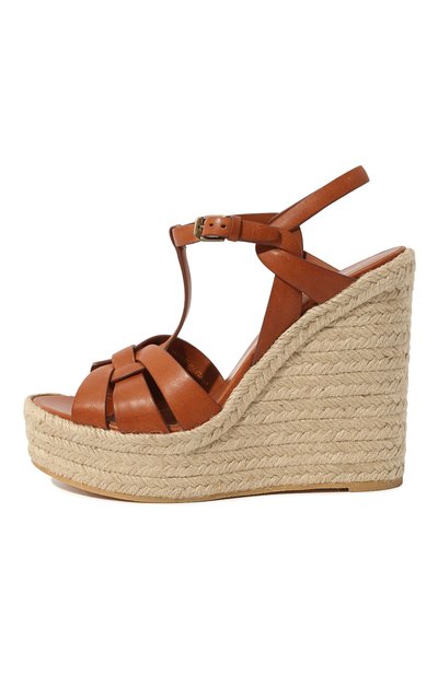 Кожаные босоножки espadrille SAINT LAURENT, арт. 611924/BDA00, фото 4
