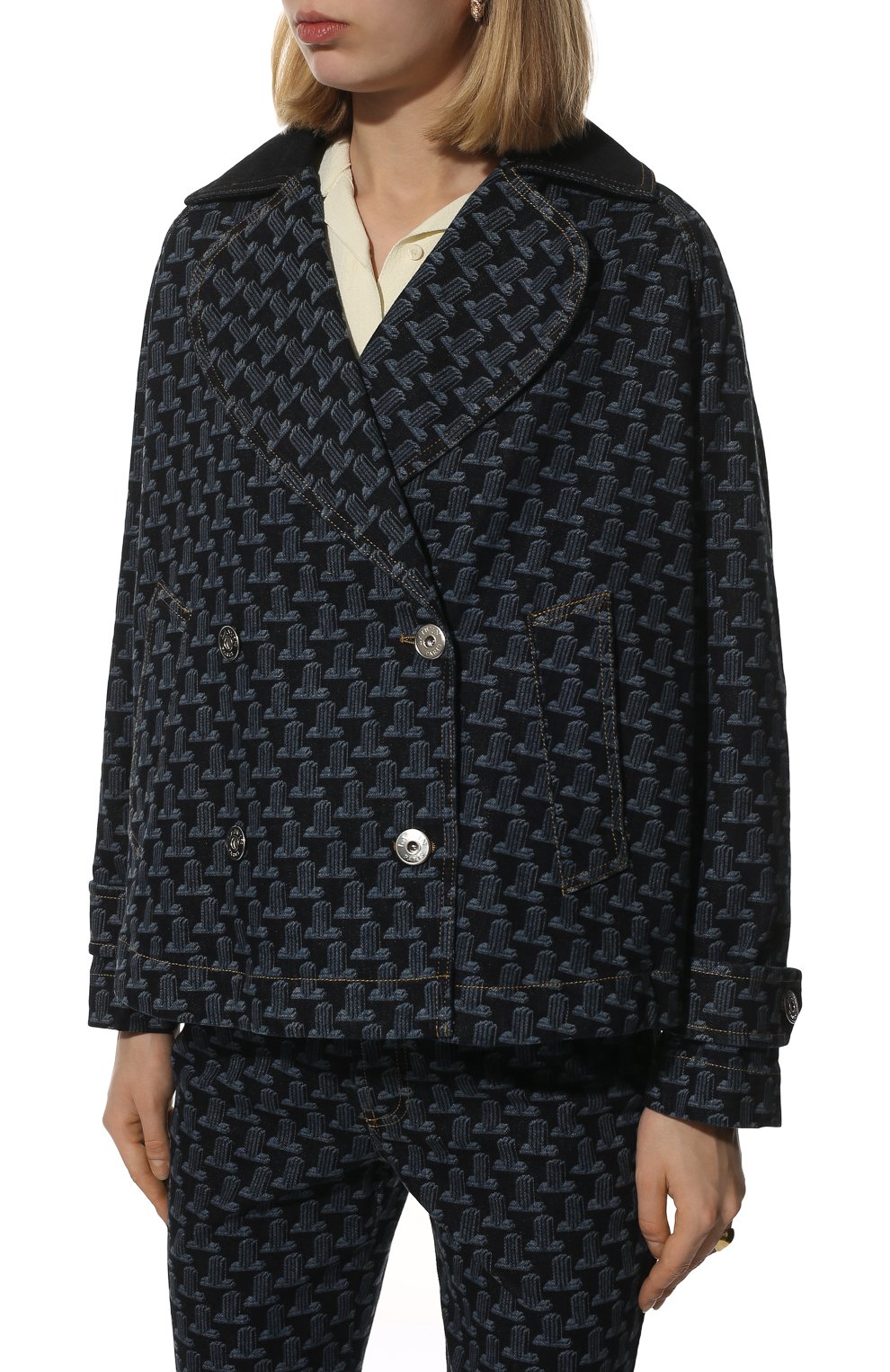 Джинсовая куртка LANVIN темно-синего цвета по цене 159500 руб., арт. RW-JA708D-D041-P22, фото 3 Джинсовая куртка LANVIN, арт. RW-JA708D-D041-P22, фото 3
