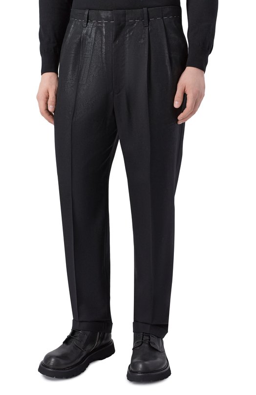 Шерстяные брюки Maison Margiela S50KA0702/M35745 Чёрный  S50KA0702/M35745 Фото 3